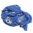 Nomad Sari On the Med Collection - Pario - Rich Blue & Gold Hand Painted Evil Eye Design - SHAMTAM.COM