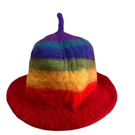 Felted Sauna Bowl Hat - Rainbow - SHAMTAM.COM