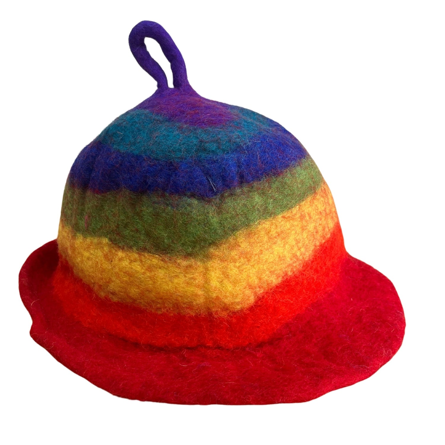 Felted Sauna Bowl Hat - Rainbow - SHAMTAM.COM