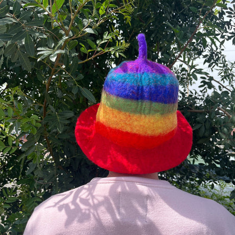 Felted Sauna Bowl Hat - Rainbow - SHAMTAM.COM