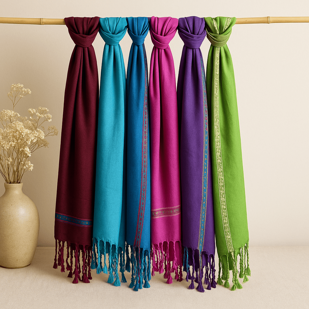 Scarf Passion Purple 22 x 72 Inches Varanasi - SHAMTAM.COM