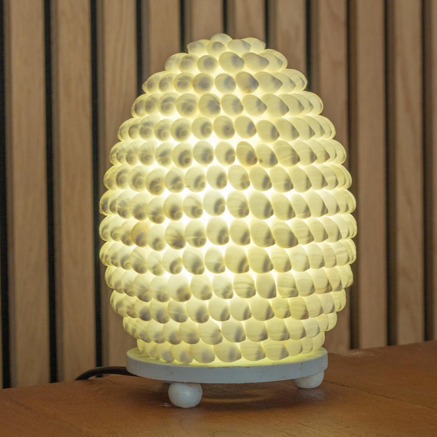 Boho Sea Shell Lamp - Buting Shell Oval - 15cm - SHAMTAM.COM