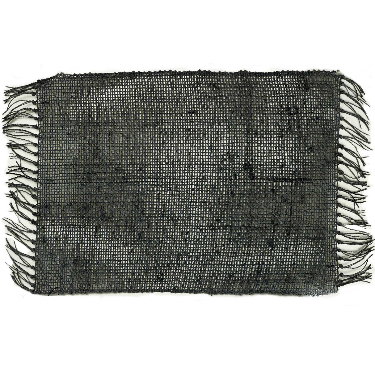 Seagrass Fringe Natural Placemat - Charcoal - SHAMTAM.COM