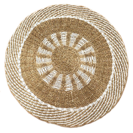 Seagrass Rug White & Tan - Inner Sun - 1m - SHAMTAM.COM