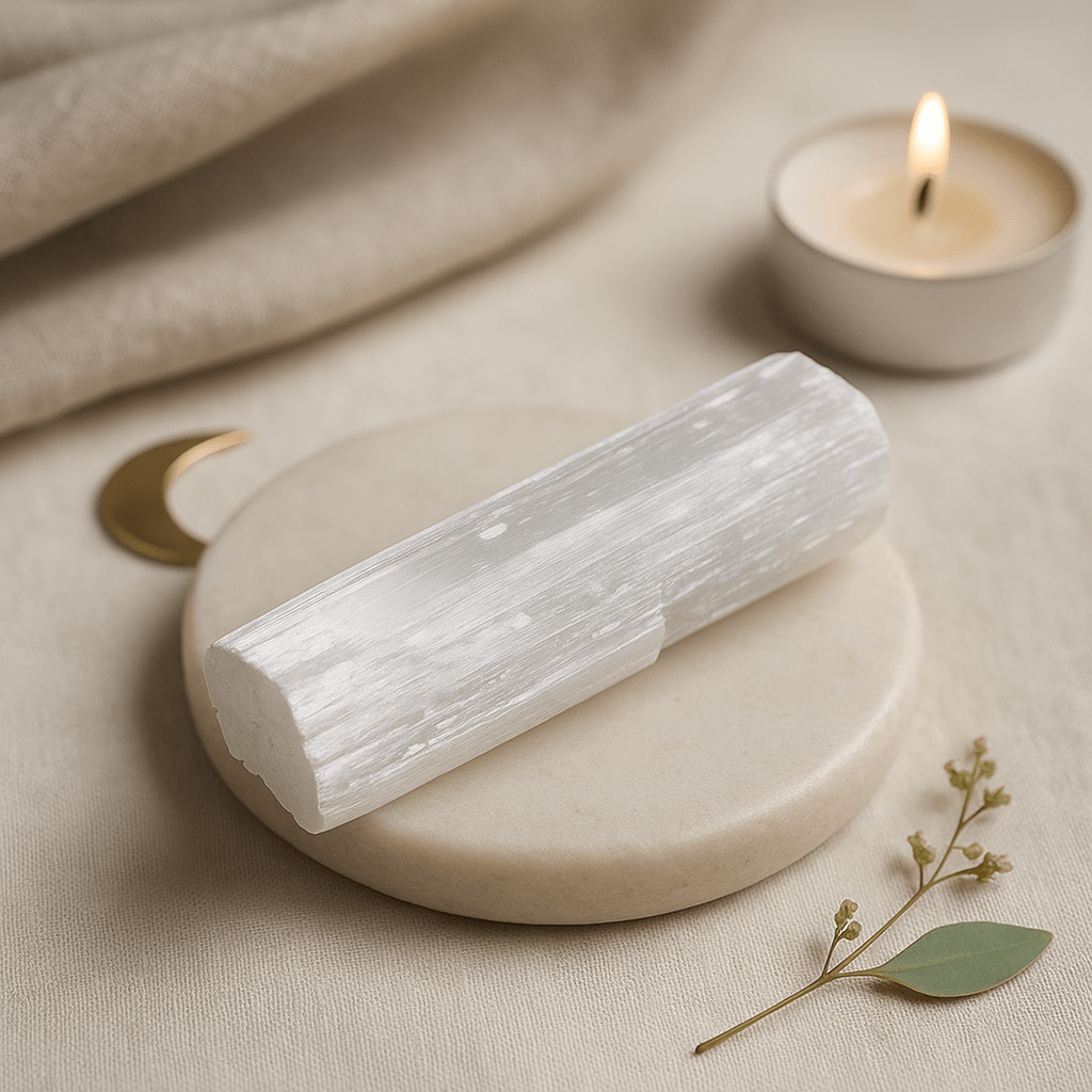 Selenite Stick Raw Crystal 7 - 10 cm Meditation - SHAMTAM.COM