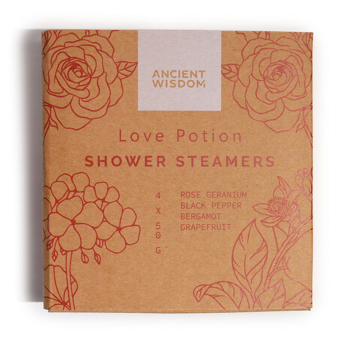 Love Potion Shower Steamers Gift Set - 4 Vegan - Friendly Aromatherapy Steamers with All - Natural Essential Oils - Made in Sheffield, UK - SHAMTAM.COM