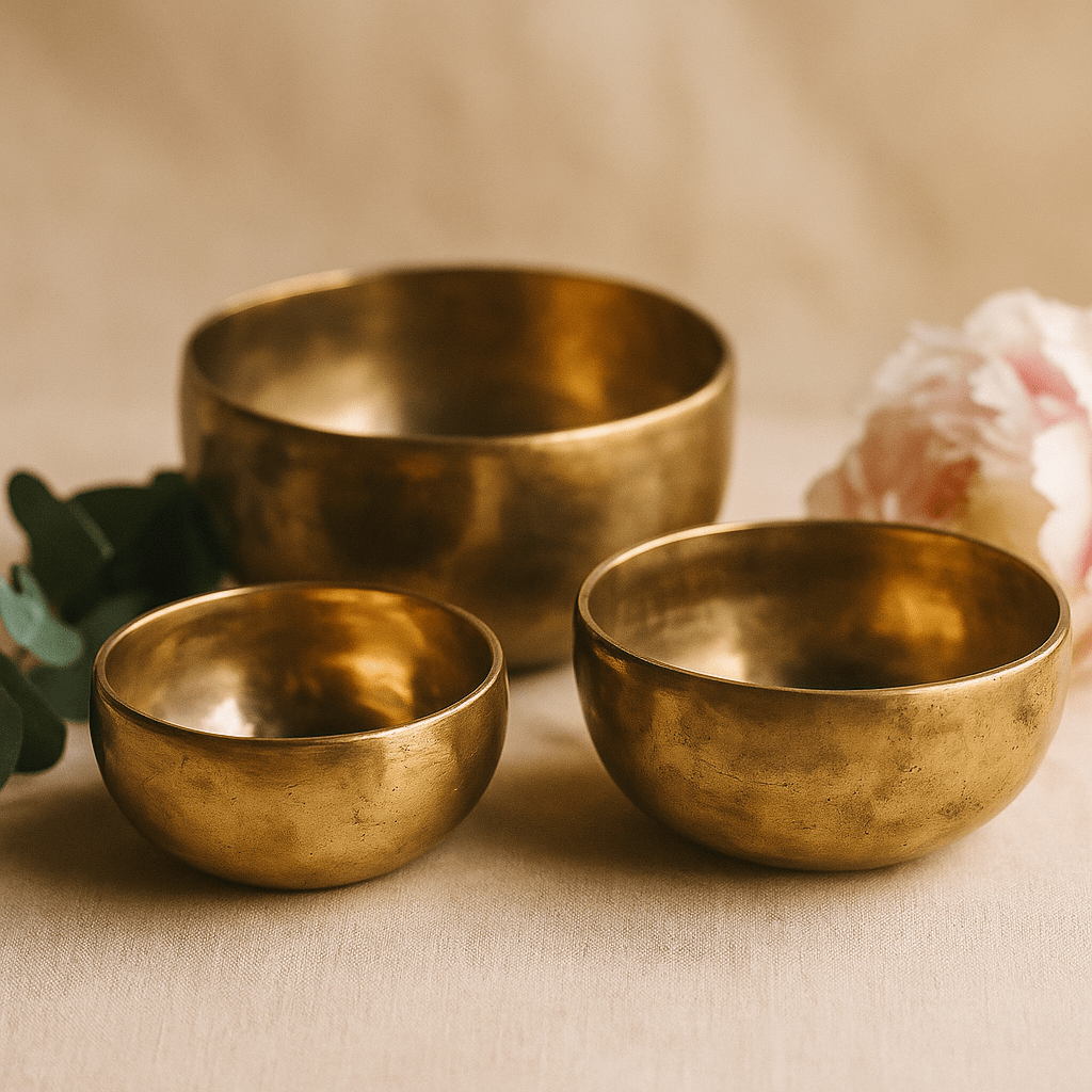Singing Bowls Set of 3 Brass Handmade - SHAMTAM.COM
