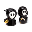 Skull Boy & Ghost Boy Halloween Ceramic Salt & Pepper Shaker Set - Cute Grim Reaper Design - SHAMTAM.COM