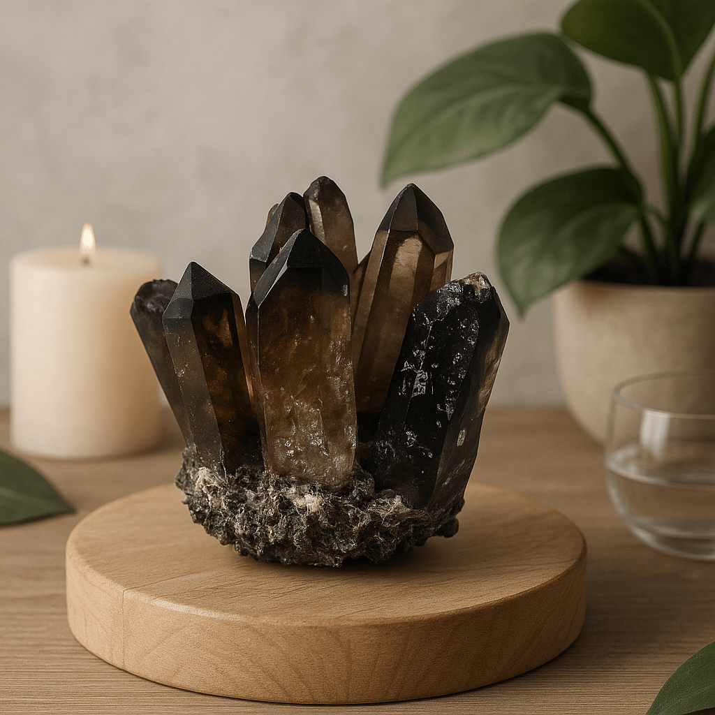 Smoky Ghost Quartz Crystal Cluster - SHAMTAM.COM