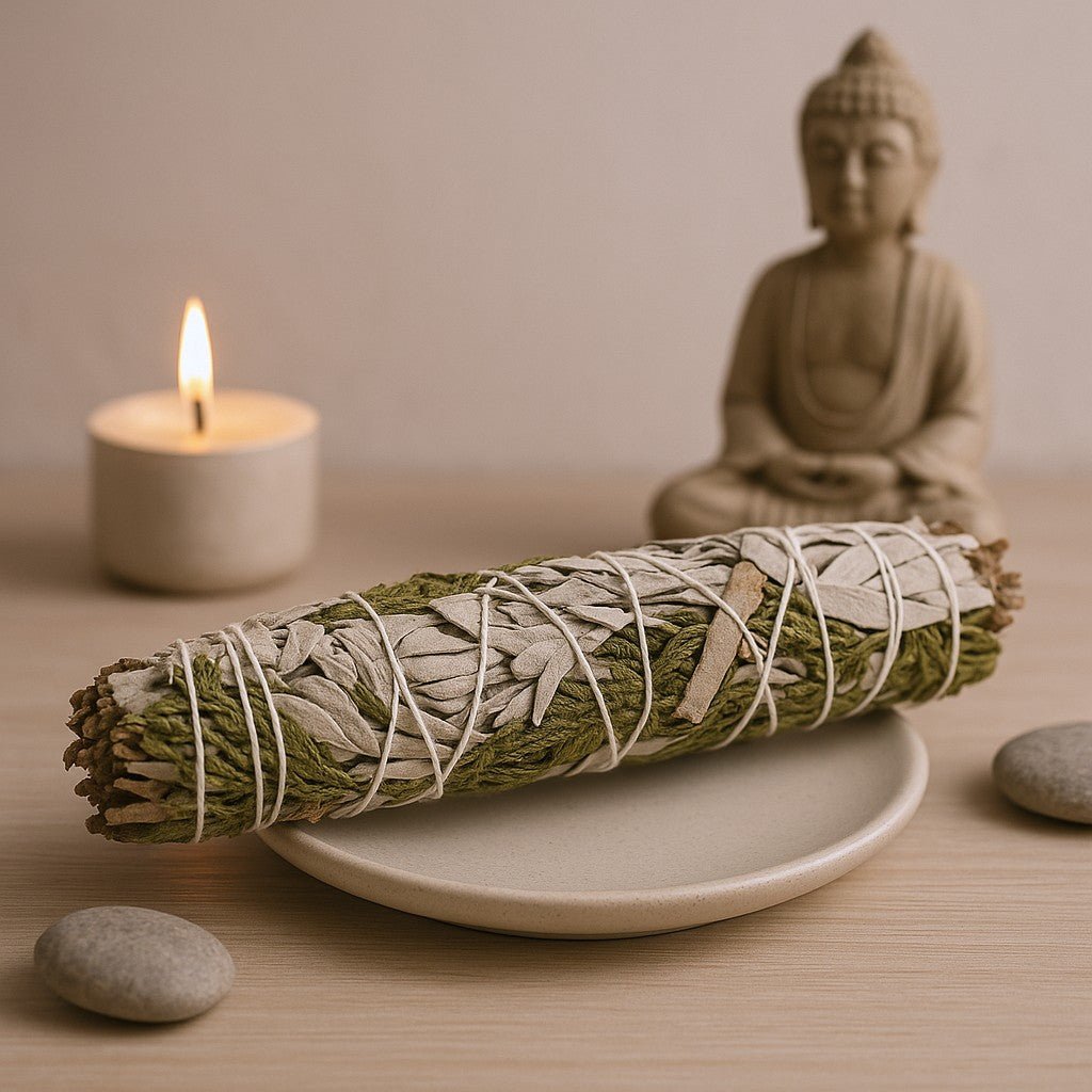 Smudge Stick White Sage and Cedar 22 cm - SHAMTAM.COM