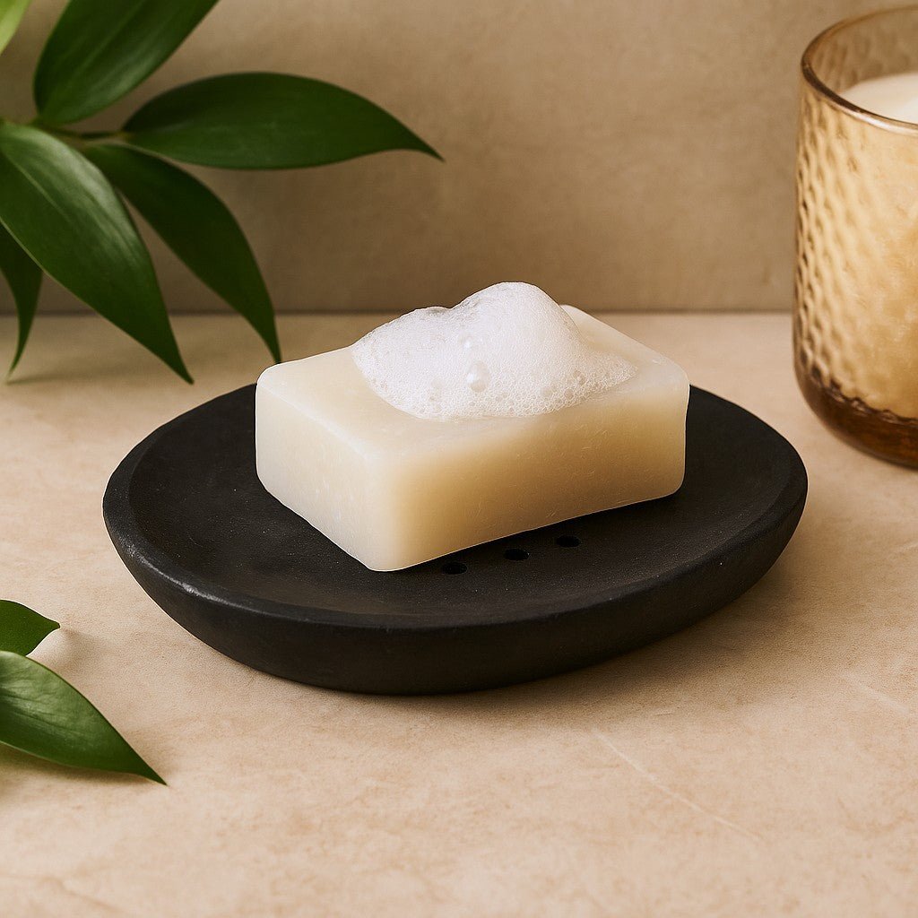 Soap Dish Black Marble Oval - SHAMTAM.COM