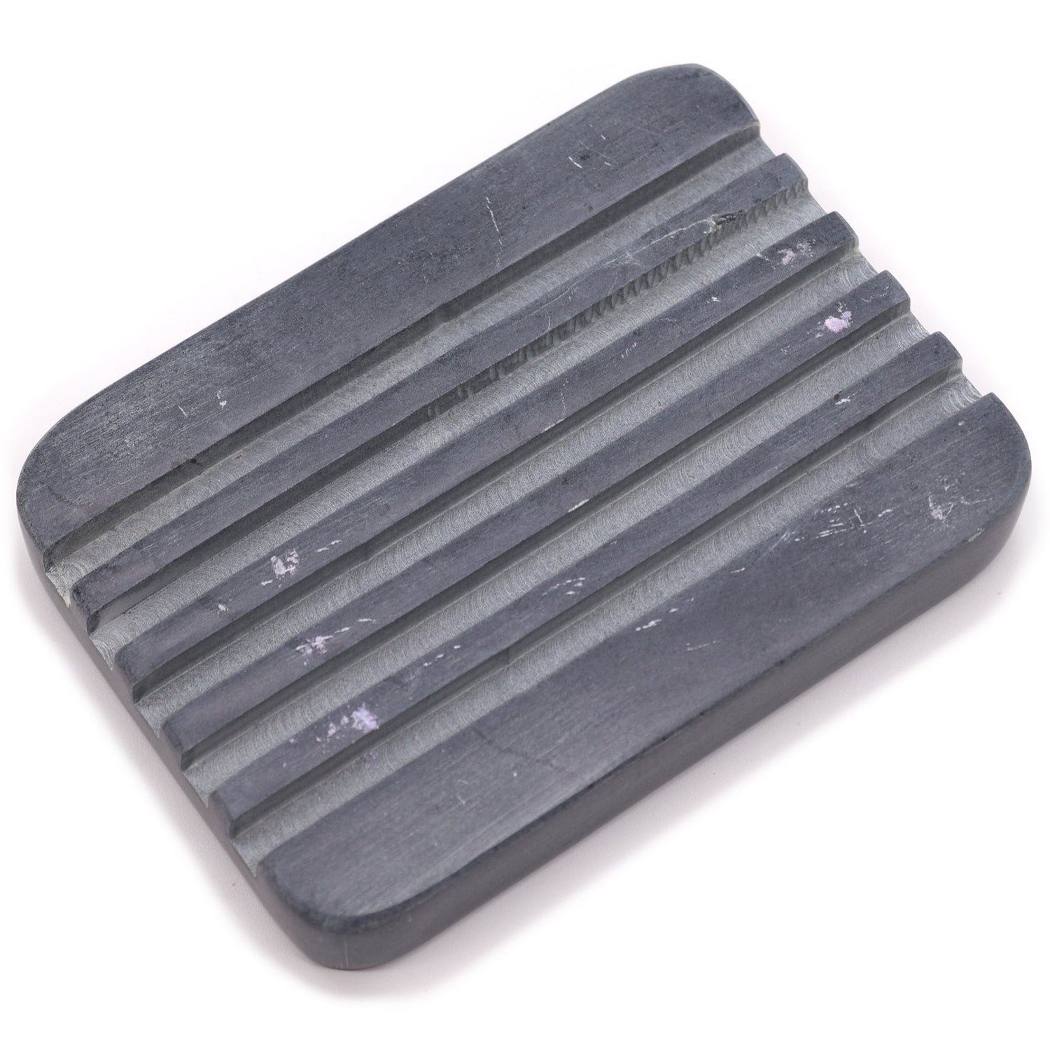 Elegant Grey Soapstone Soap Dish with Heavy Ridges - Durable, Water - Resistant, and Perfectly Sized at 12x8.5cm - SHAMTAM.COM