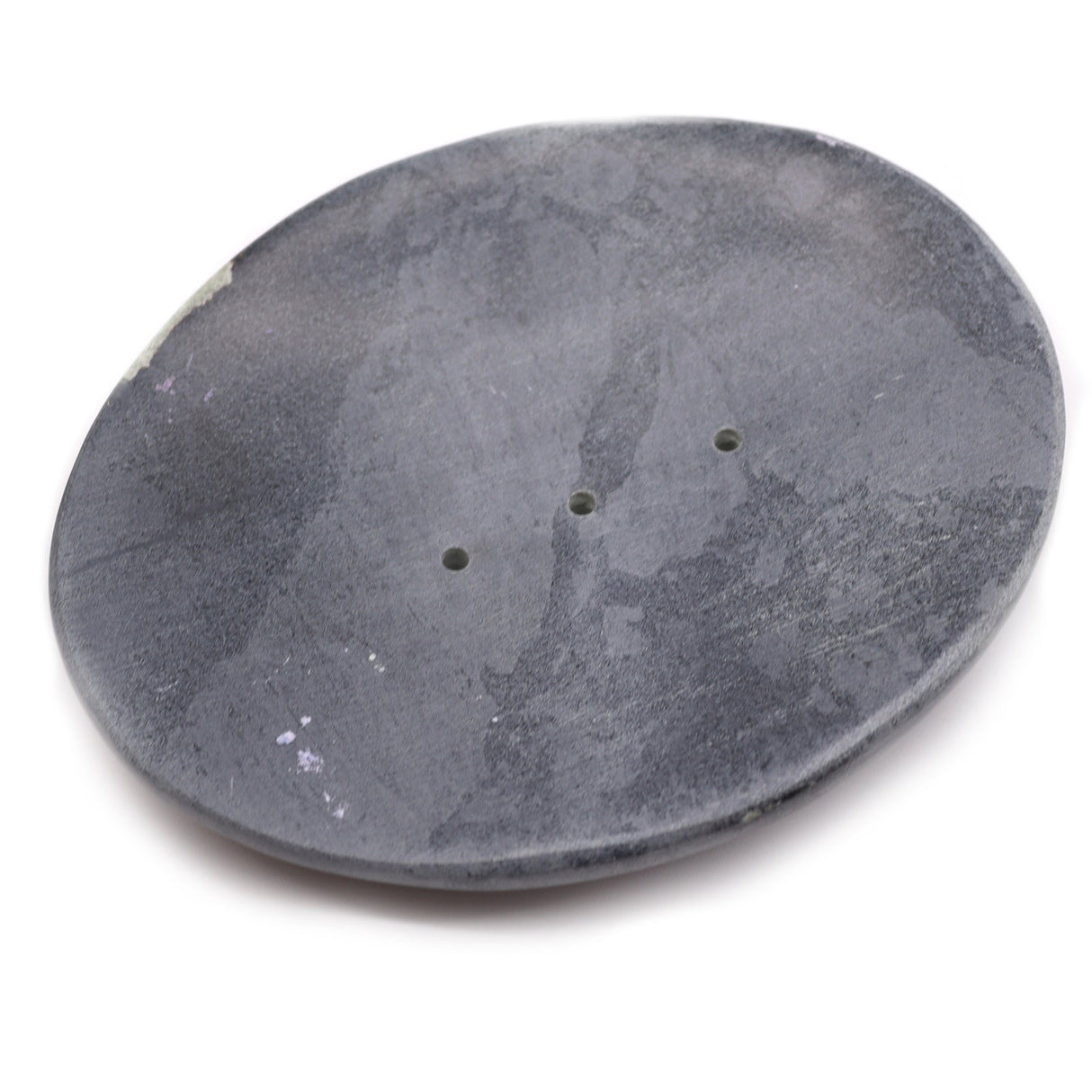 Elegant Grey Soapstone Oval Soap Dish with Drainage Holes - 10x12cm | Timeless Bathroom Décor - SHAMTAM.COM