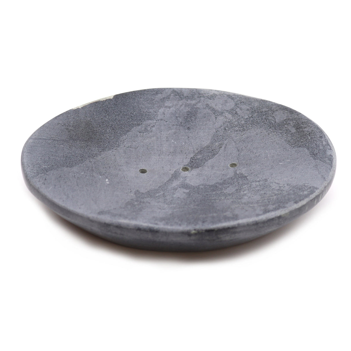 Elegant Grey Soapstone Oval Soap Dish with Drainage Holes - 10x12cm | Timeless Bathroom Décor - SHAMTAM.COM
