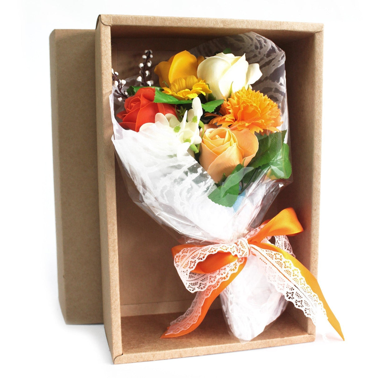 Orange Boxed Hand Soap Flower Bouquet - Special - SHAMTAM.COM