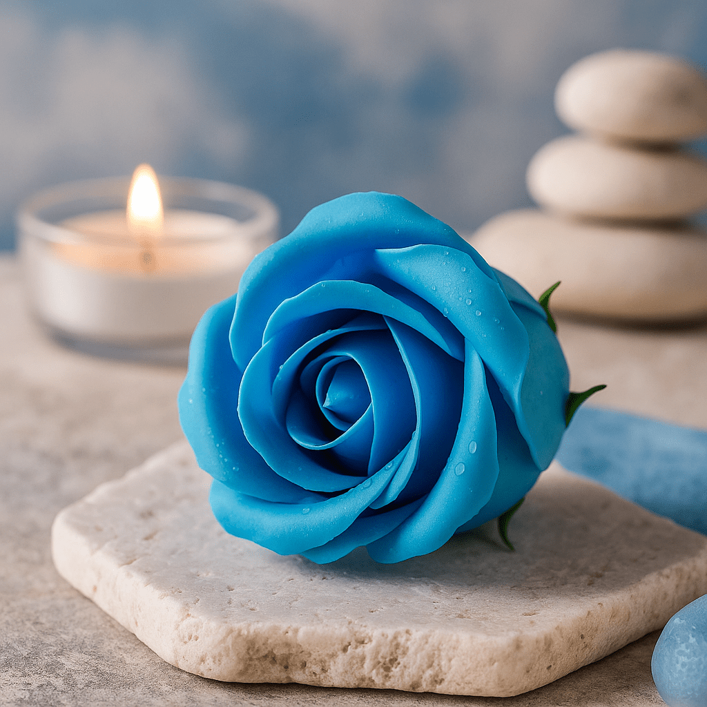 Soap Flowers Medium Rose Sky Blue 10 Pack - SHAMTAM.COM