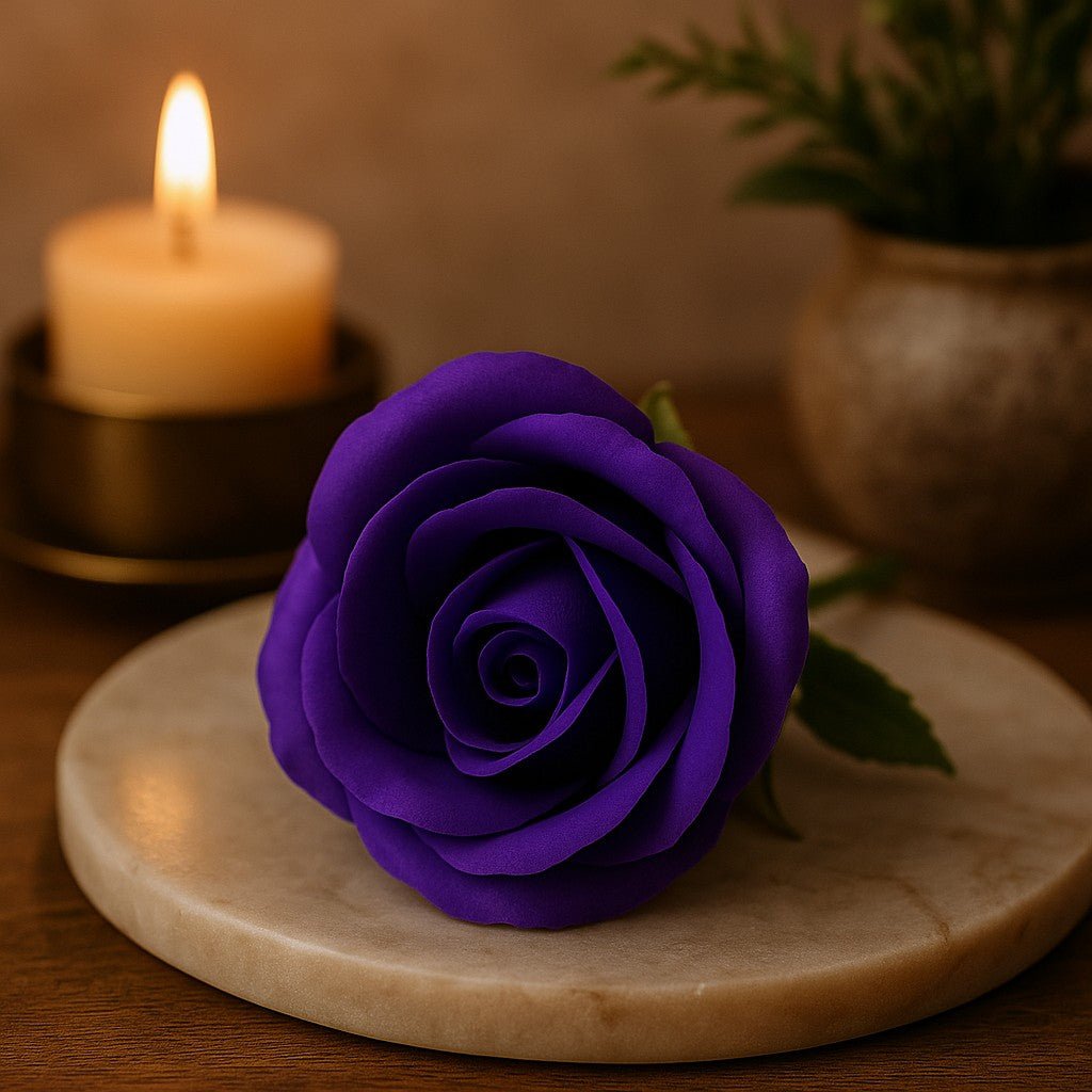 Soap Flowers Medium Rose Violet 10 Pieces - SHAMTAM.COM