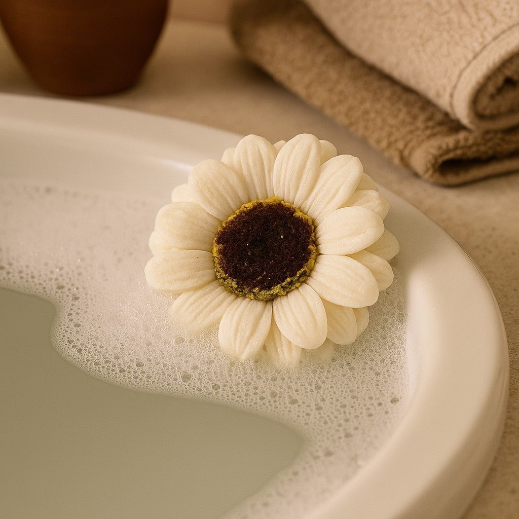 Soap Flowers Small Sunflower Ivory Set of 10 - SHAMTAM.COM