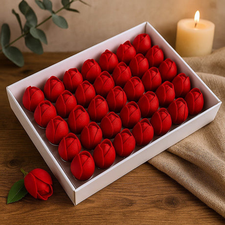 Soap Flowers Tulip Red Medium - 10 Pieces - SHAMTAM.COM