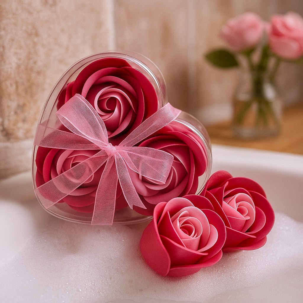 Soap Roses Heart Boxes Set of 3 Pink - SHAMTAM.COM