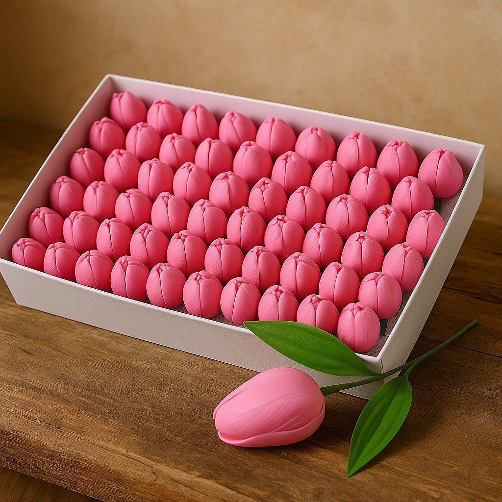 Soap Tulip Flowers Medium Pink 10 Pieces - SHAMTAM.COM