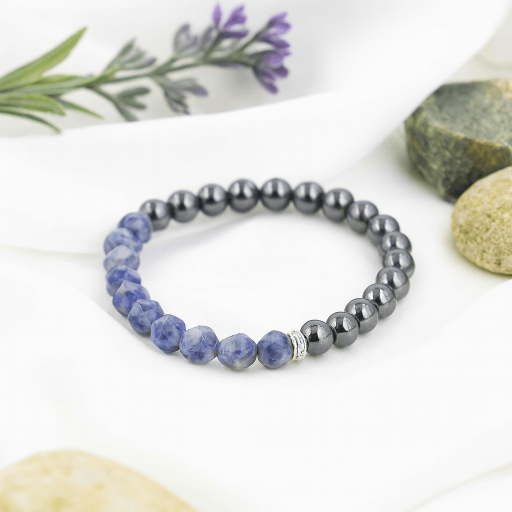 Sodalite Gemstone Bracelet Faceted Magnetic - SHAMTAM.COM