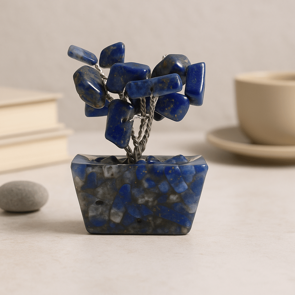 Sodalite Gemstone Tree On Orgonite Base, 15 Gemstones - SHAMTAM.COM