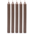 Solid Colour Dinner Candles - Rustic Taupe - Pack of 5 - SHAMTAM.COM
