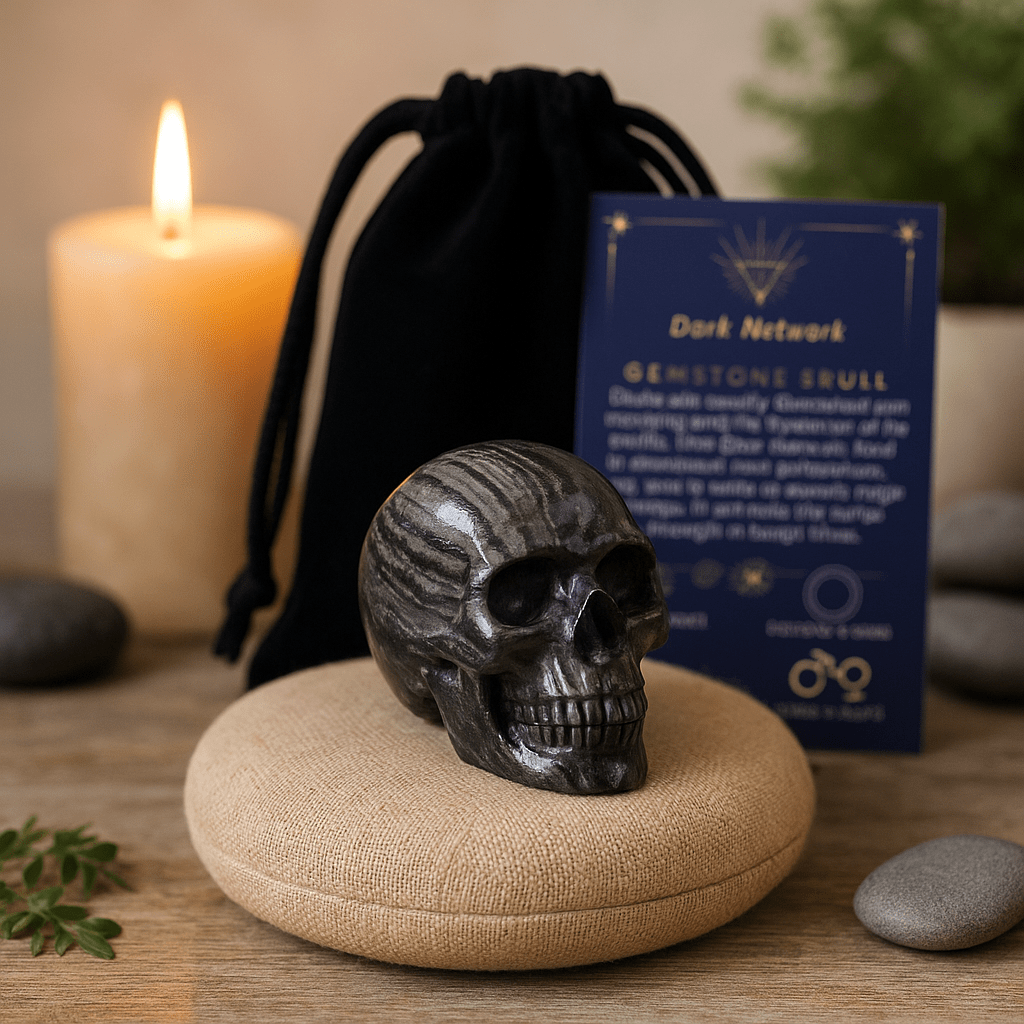 Stone Skull Dark Network Stone Small - 40x30x28mm - SHAMTAM.COM