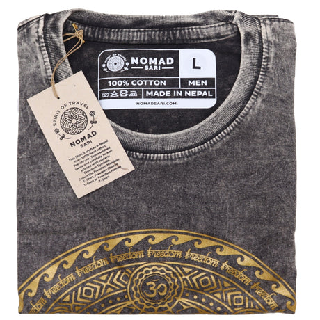 Large Stone Washed T-Shirt - Chakra - Dark Grey - SHAMTAM.COM