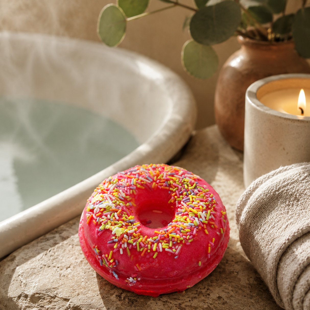 Donuty do kąpieli o zapachu truskawki i banana