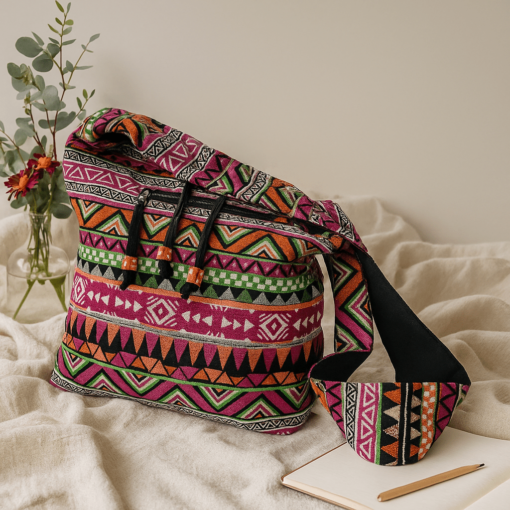 Student Backpack Pink Jacquard - SHAMTAM.COM