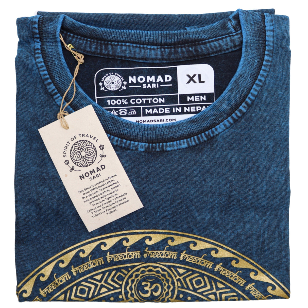XLarge Stone Washed T-Shirt - Chakra - Blue - SHAMTAM.COM