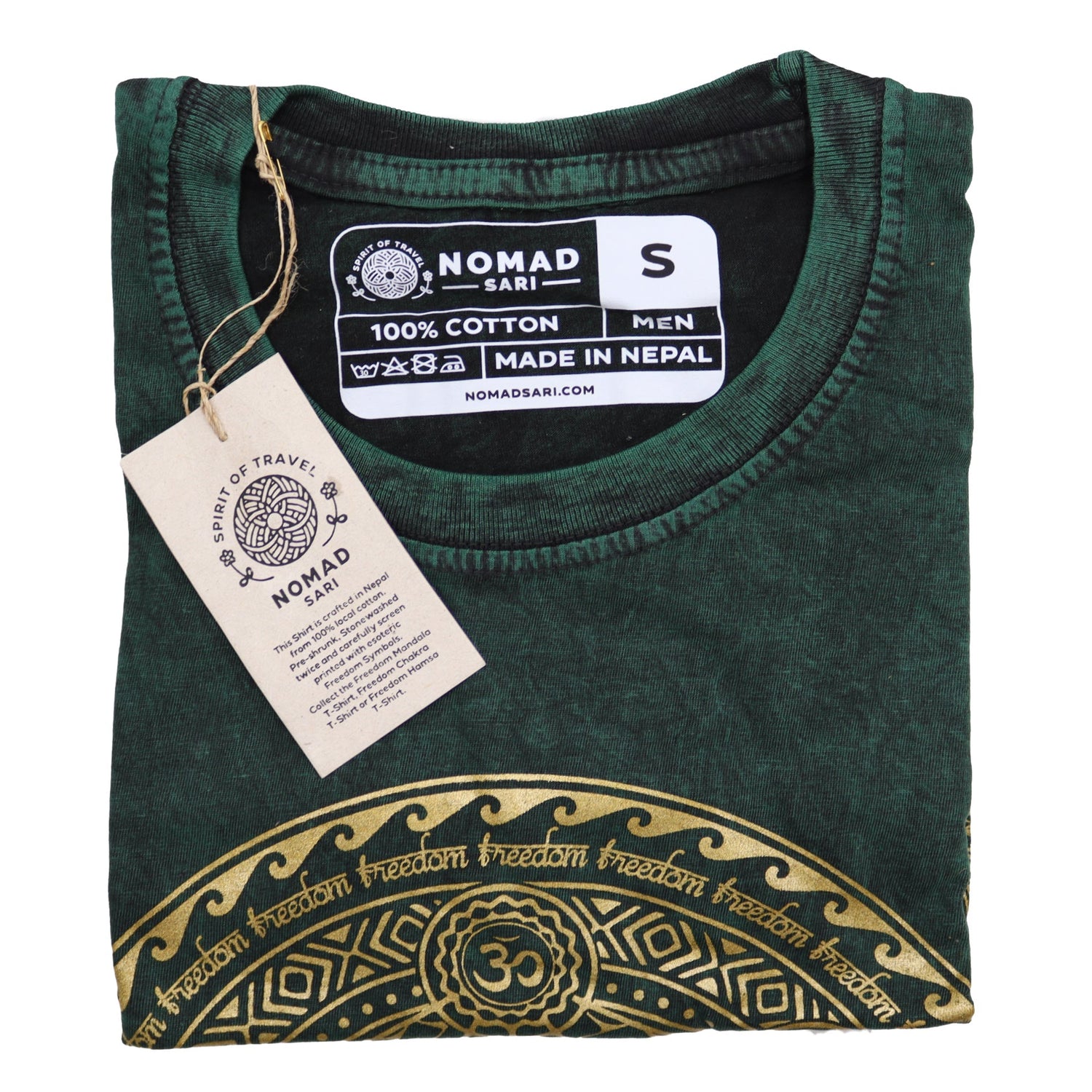 Small Stone Washed T-Shirt - Chakra - Green - SHAMTAM.COM
