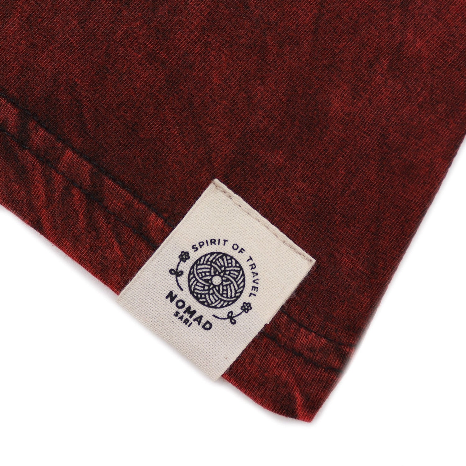 Small Stone Washed T-Shirt - Mandala - Maroon - SHAMTAM.COM