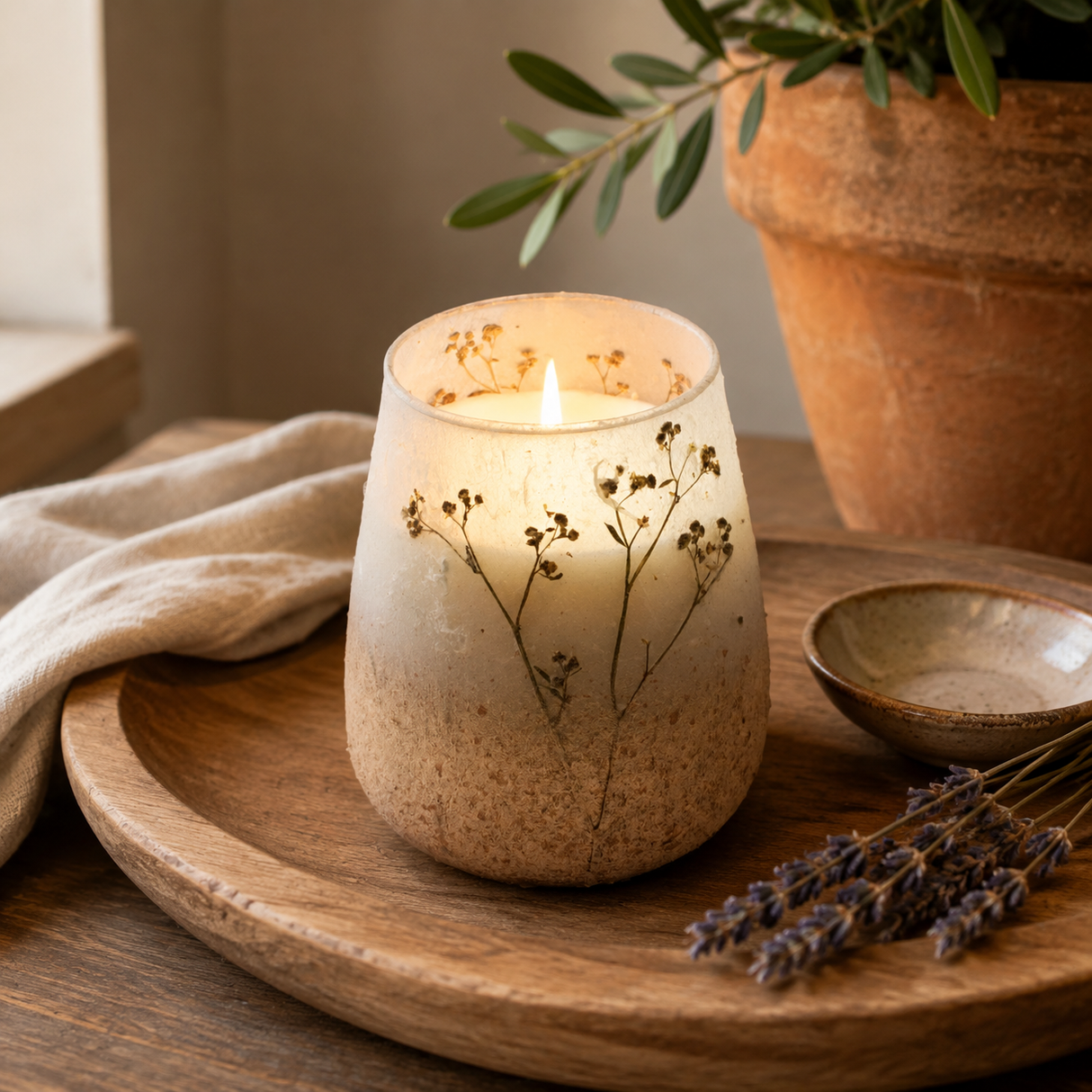 Candele in Vaso di Vetro Alto - Wildlight Woods