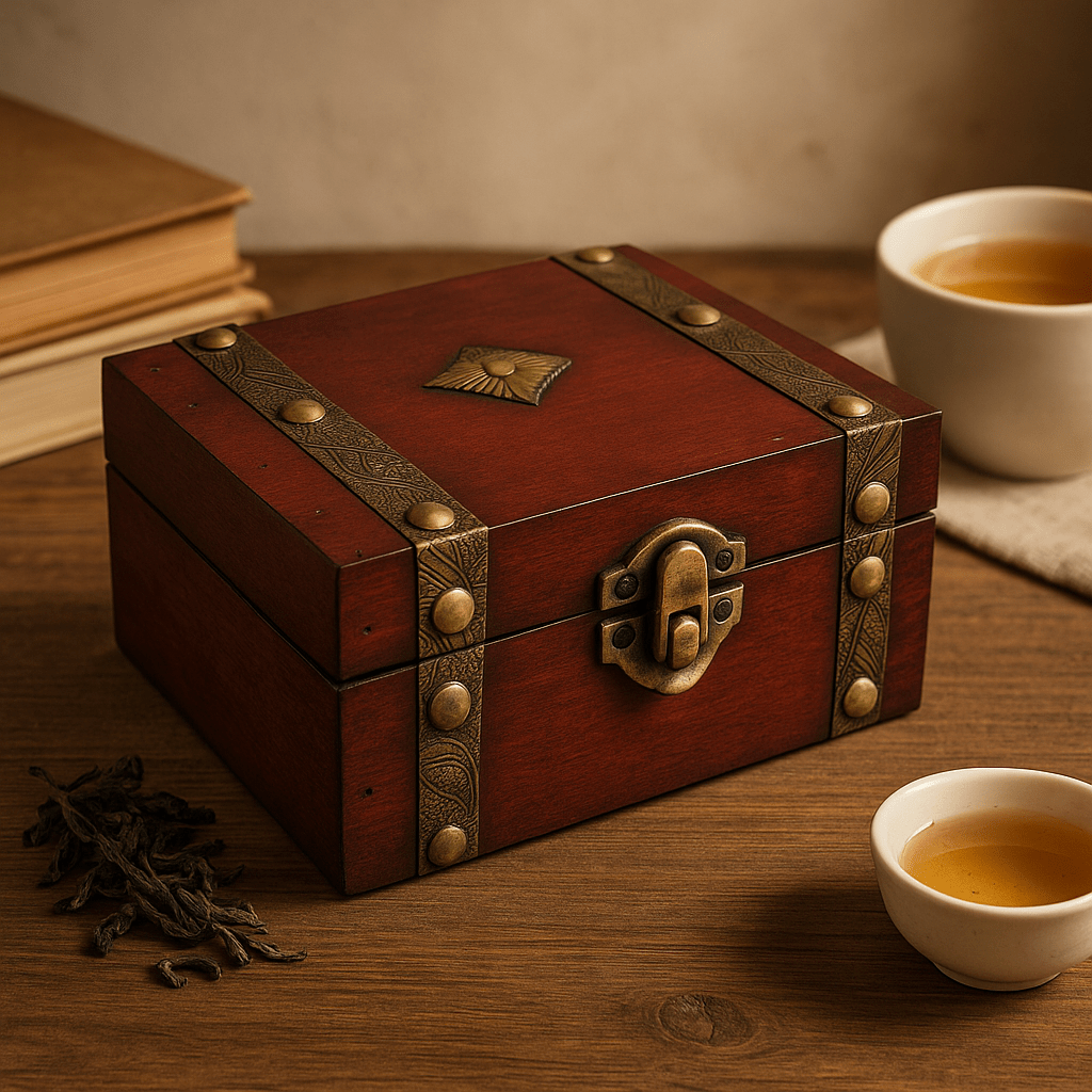 Tea Chest Wooden Box Tan - SHAMTAM.COM