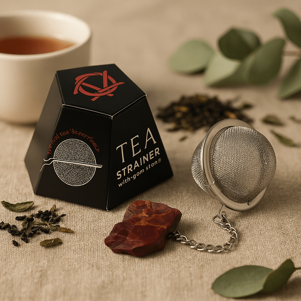 Tea Infuser Strainer With Raw Mookaite Crystal - SHAMTAM.COM
