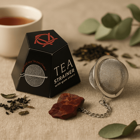 Tea Infuser Strainer With Raw Mookaite Crystal - SHAMTAM.COM