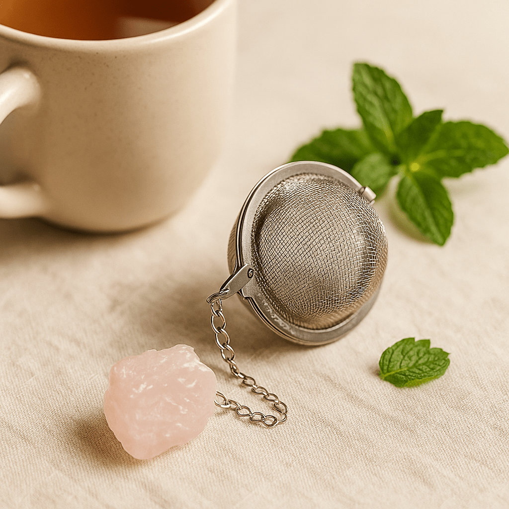 Tea Infuser With Raw Rose Quartz - SHAMTAM.COM