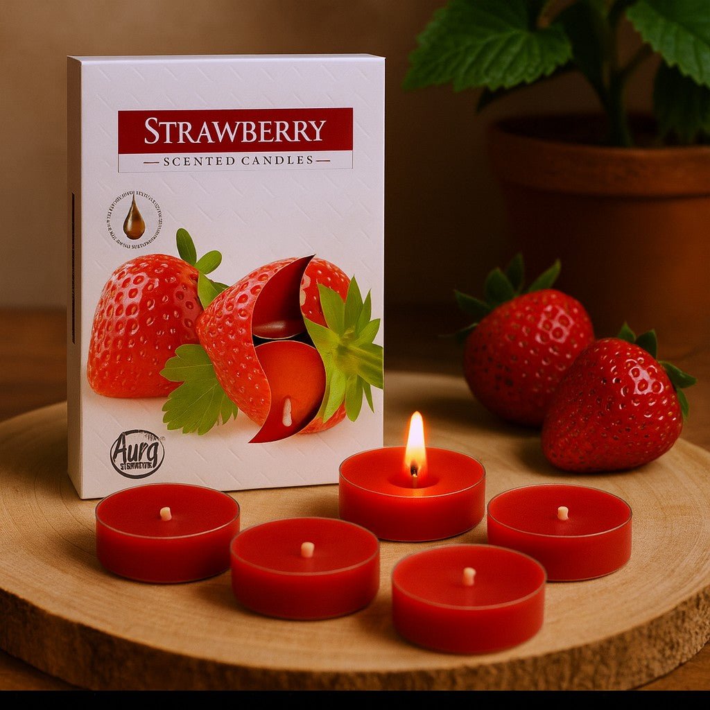 Tea Light Candles - Strawberry Scented - SHAMTAM.COM