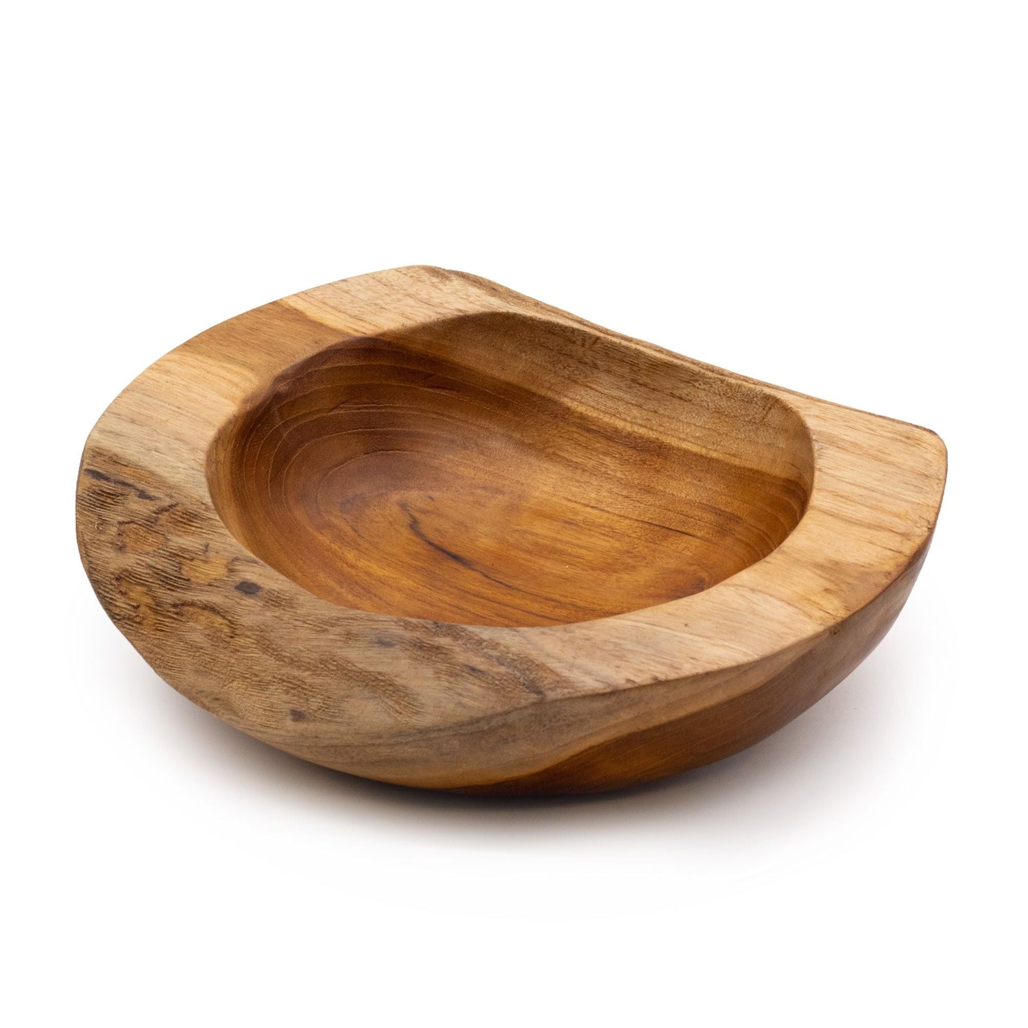 Teak Wood Bowl Large 25 x 7 cm - SHAMTAM.COM