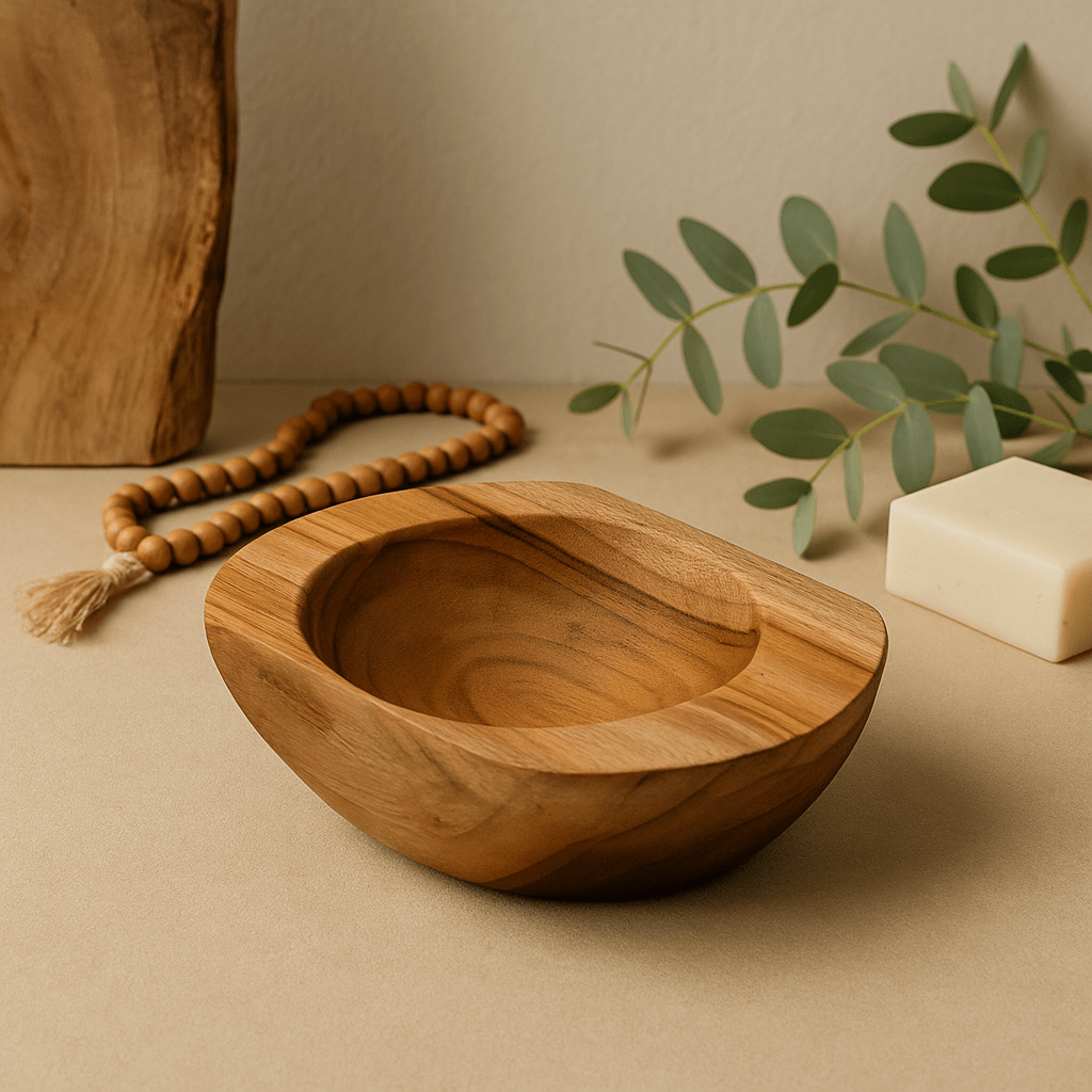 Teak Wood Serving Bowl 20 x 7 cm - SHAMTAM.COM