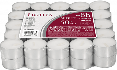 Tealight Candles Unscented White 8 - Hour Burn - SHAMTAM.COM