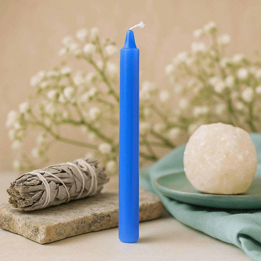 Throat Chakra Candles Blue Pack of 12 - SHAMTAM.COM