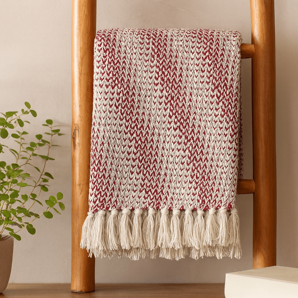 Throw Blanket Boho 125x150cm - Ruby Two Tone - SHAMTAM.COM