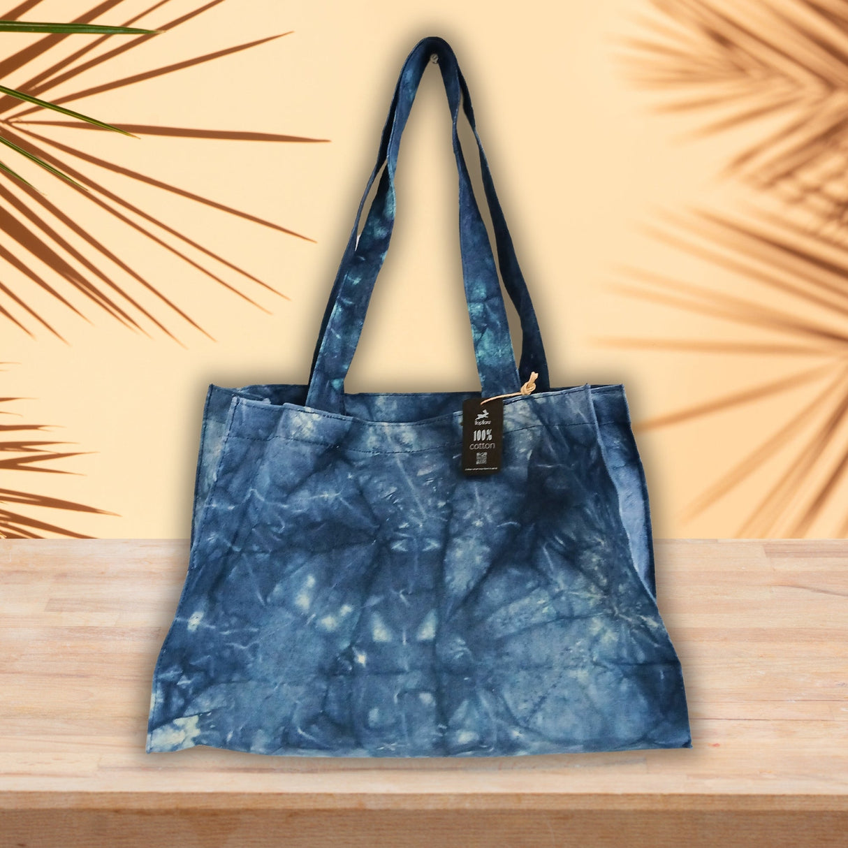Stylish Deep Sea Blue Tie - Dye Tote Bag with Long Handles - Perfect for Everyday Use - SHAMTAM.COM