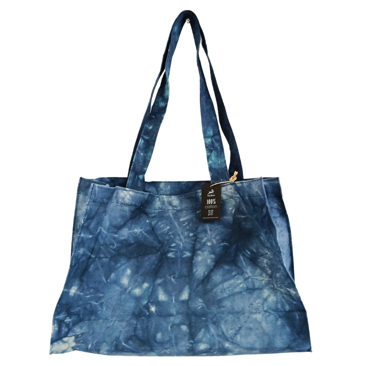 Stylish Deep Sea Blue Tie - Dye Tote Bag with Long Handles - Perfect for Everyday Use - SHAMTAM.COM