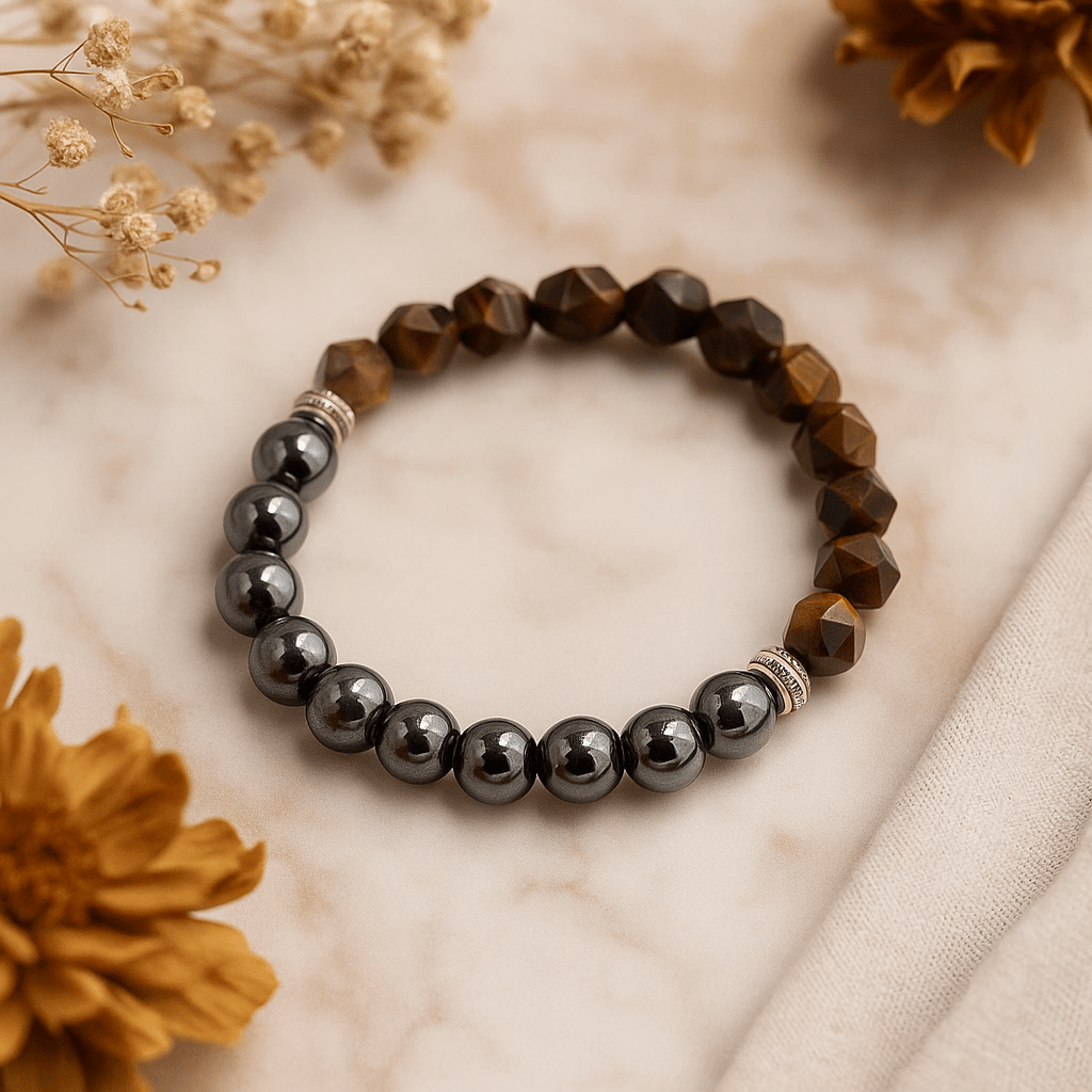 Tiger Eye Bracelet Magnetic Faceted Gemstone - SHAMTAM.COM