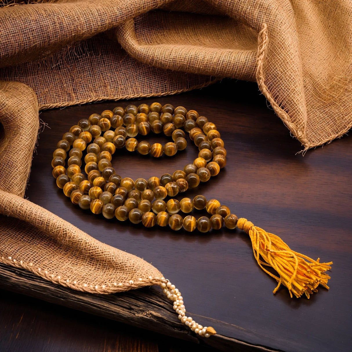 108 Bead Mala - Tiger Eye Japa Mala - SHAMTAM.COM